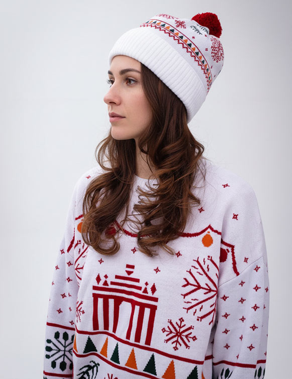 Шапка вязаная ВДНХ (белая)