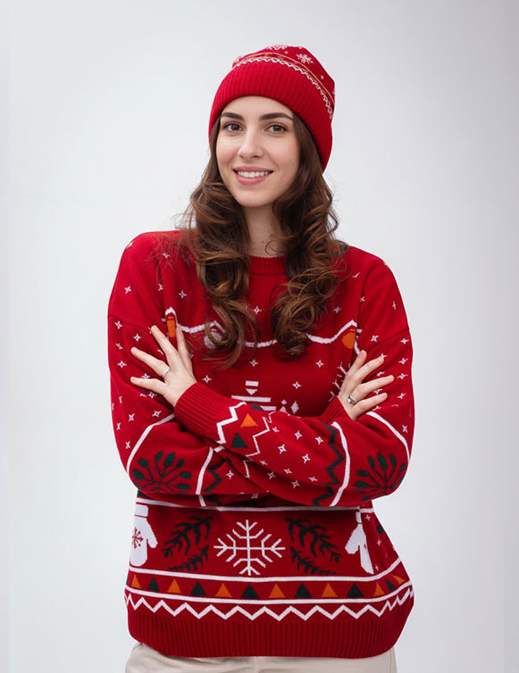 Шапкая вязаная ВДНХ (красная)